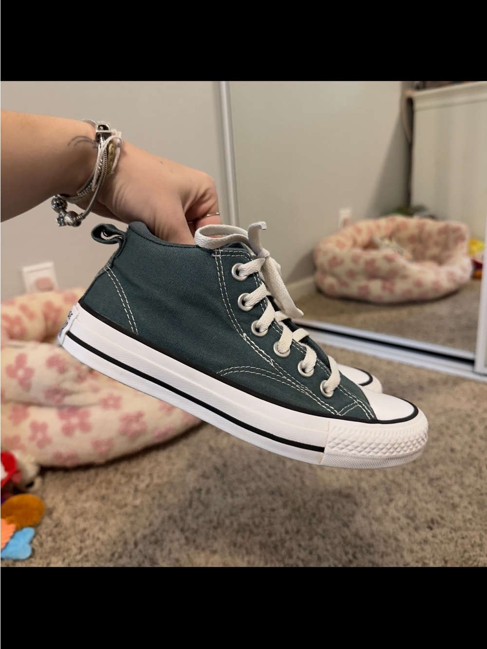 Kids Converse High-Top Canvas Sneaker in Dark Teal